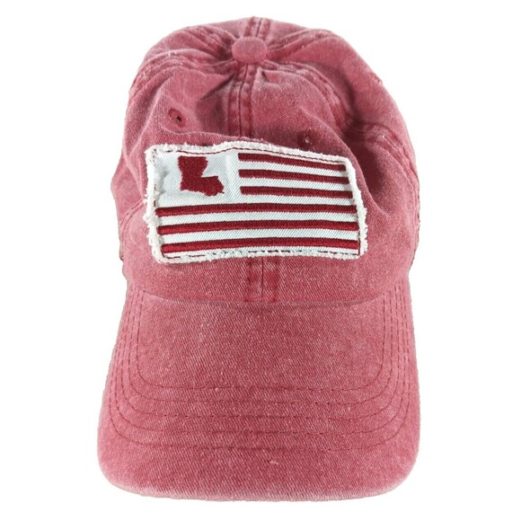 Baseball Cap Louisiana flag Washed Worn Look One Size Fits Most Red by Home Free - Picture 1 of 8